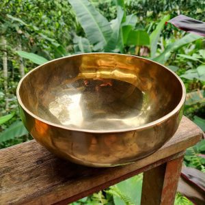 Hammered Golden Singing Bowl - D#3 (23 cm, 1.6 kg)