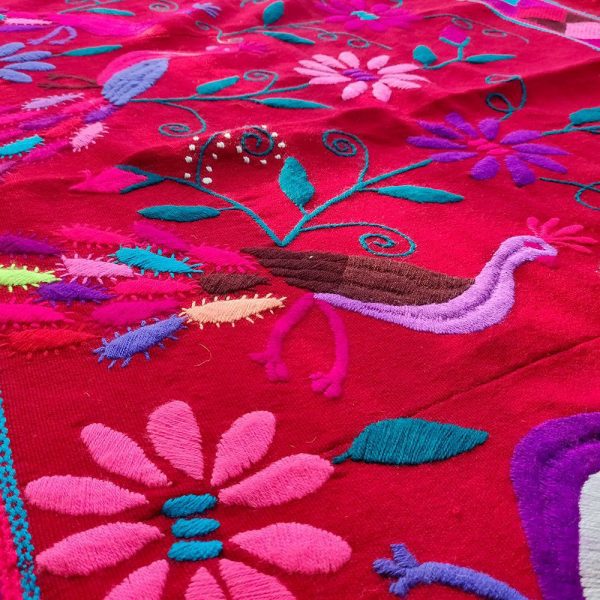 Shamanic Suzani Handmade Blanket "Peacocks" (195x170cm) - Image 7