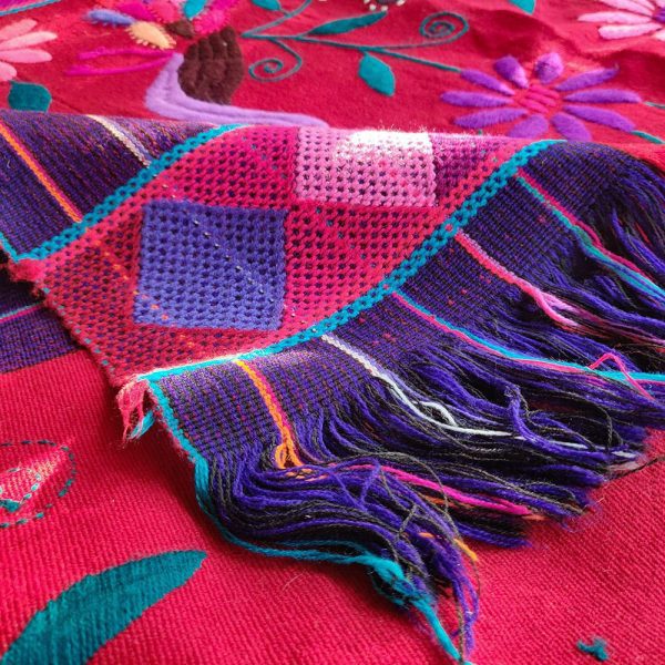 Shamanic Suzani Handmade Blanket "Peacocks" (195x170cm) - Image 4