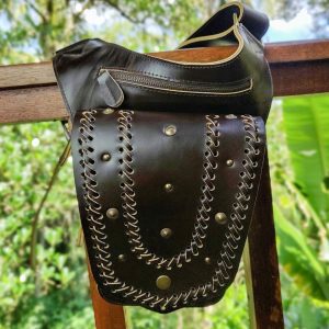 Big Handmade Leather Waist Bag
