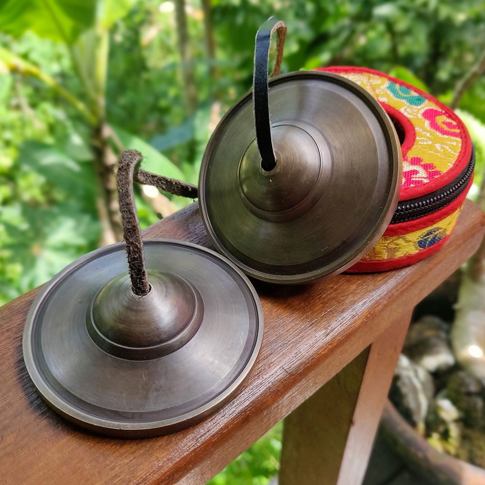 Bronze Tingsha With Bag (Tibetan Bells) (8.3 cm, 490 gr)