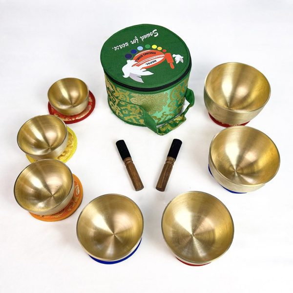 Small Singing Bowls Golden Set (7 bowls) (10-15 cm, 3.9 kg) - Image 3