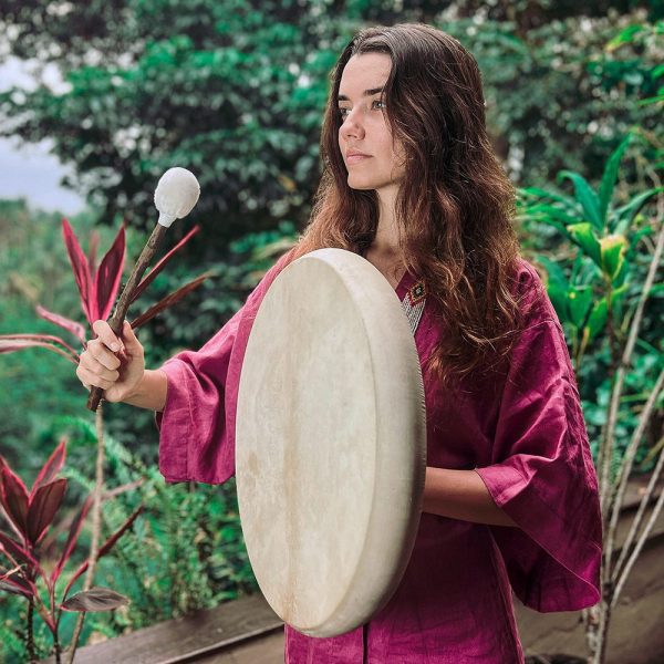 Shamanic Drum "Leather Dragon" (45 cm) - Image 5