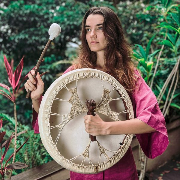 Shamanic Drum "Leather Dragon" (45 cm) - Image 4