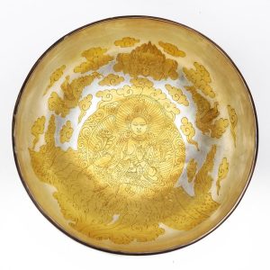 Hammered Gold 24k & Silver Platted Singing Bowl "Golden Green Tara" - C# (24 cm, 1.6 kg)