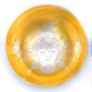 Hammered Gold & Silver Platted Newmoon Singing Bowl "Golden Newmoon Tara" - C3 (26 cm, 1.9 kg)