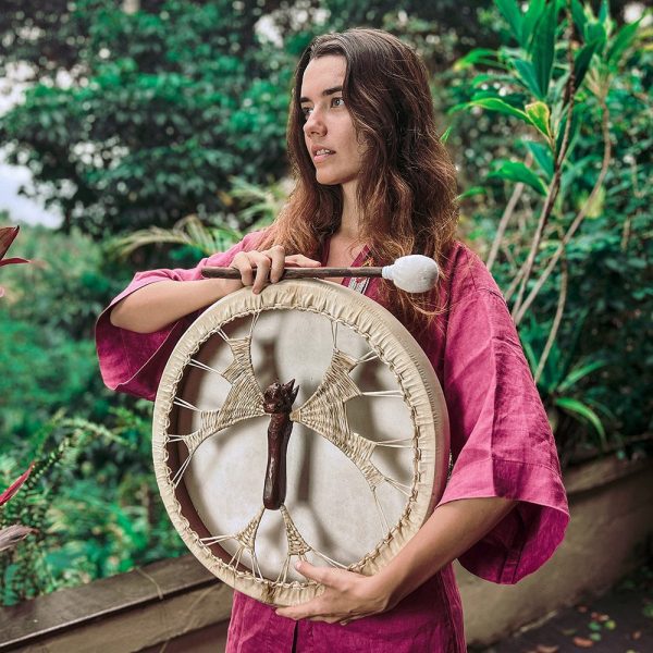 Shamanic Drum "Leather Dragon" (45 cm) - Image 6