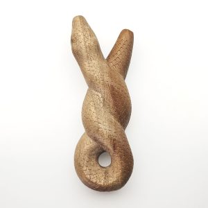 Wooden Kuripie Pipe "Entwined Snake" (Waru Wood)