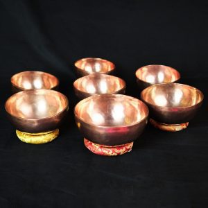 Hammered Singing Bowls Chakra Set Rose Gold (7 bowls) (17-25 cm, 10 kg)