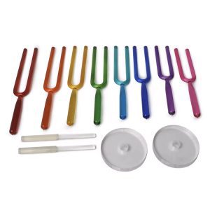 Colored Crystal Tuning Forks (8 Pieces, 23-28 cm, 432 Hz)