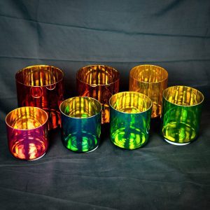 Alchemy Titanium Golden Crystal Singing Bowls Set (Octave 4) (15-18 cm, 4.5 kg)