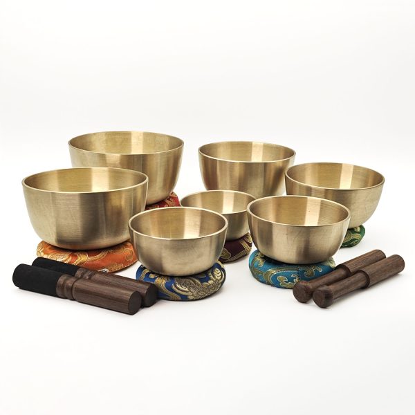 Small Singing Bowls Golden Set (7 bowls) (8-13 cm, 2.6 kg) - Image 2