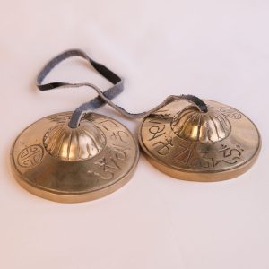 Fullmoon Golden Bronze Tingsha (Tibetan Bells) (8 cm, 350 gr) (+ case)