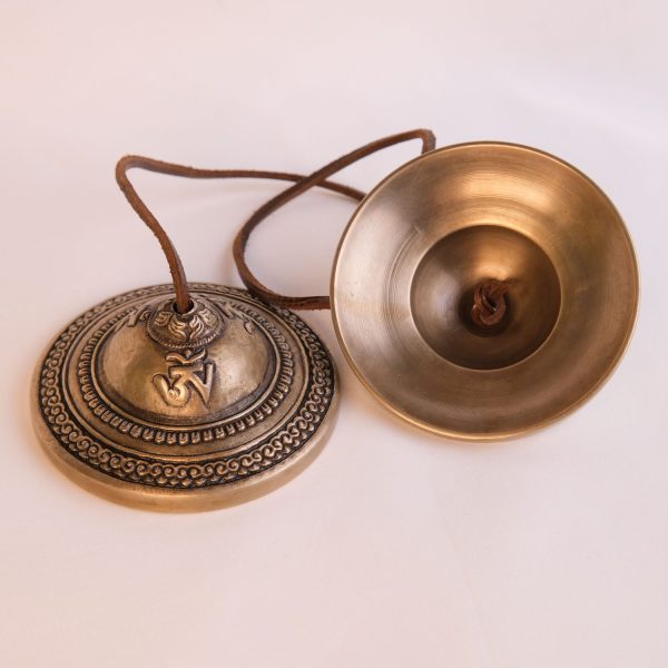 Bronze Tingsha "Bell Three Symbols" (Tibetan Bells) (9 cm, 530 gr) - Image 2