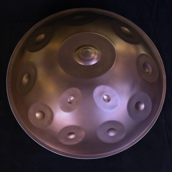 Professional Handpan "D Kurd 12" (Brown, 2 Cyclope Note, Stainless Steel)