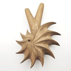 Wooden Kuripie Rapeh Applicator "Fibonacci Shell" (Suar Wood)
