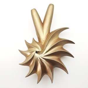 Wooden Kuripie Rapeh Applicator "Fibonacci Shell" (Crocodile Wood)