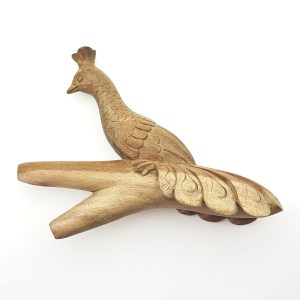 Wooden Kuripe Pipe "Peacock" (Waru Wood)