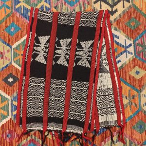 Ceremonial Handmade Cotton Altar Cloth Black Red (135x42cm)