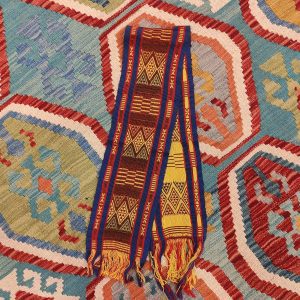 Ceremonial Handmade Cotton Altar Cloth Red Blue (101x14cm)