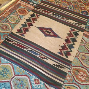 Shamanic Mexican Handmade Blanket Green (214x163cm)