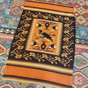 Shamanic Mexican Handmade Blanket Orange (190x120cm)