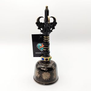 Balinese Priest Genta Bell Black Carved - D#7 (8 cm, 0.95 kg)