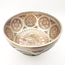 Hammered Gold, Silver & Copper Platted Singing Bowl "Ganesha (God Of Abundance)" - F3 (22 cm, 1.4 kg)