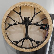 Shamanic Drum With Suede & Silver "Black Tiger" (45 cm)