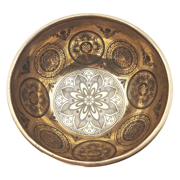 Yantra Mantra Hammered Singing Bowl - G3 (22 cm, 1.3 kg) - Image 2
