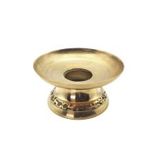 Brass Balinese Priest Bell Stand Golden Plain (10 cm)