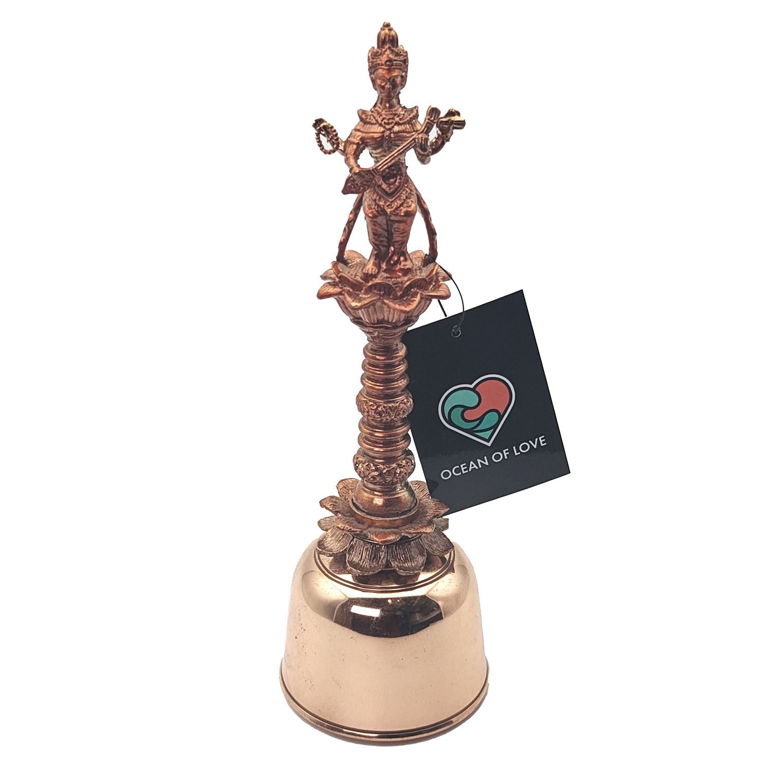 Balinese Priest Genta Bell Rose Gold Plain Saraswati - E7 (8 cm, 1 kg)