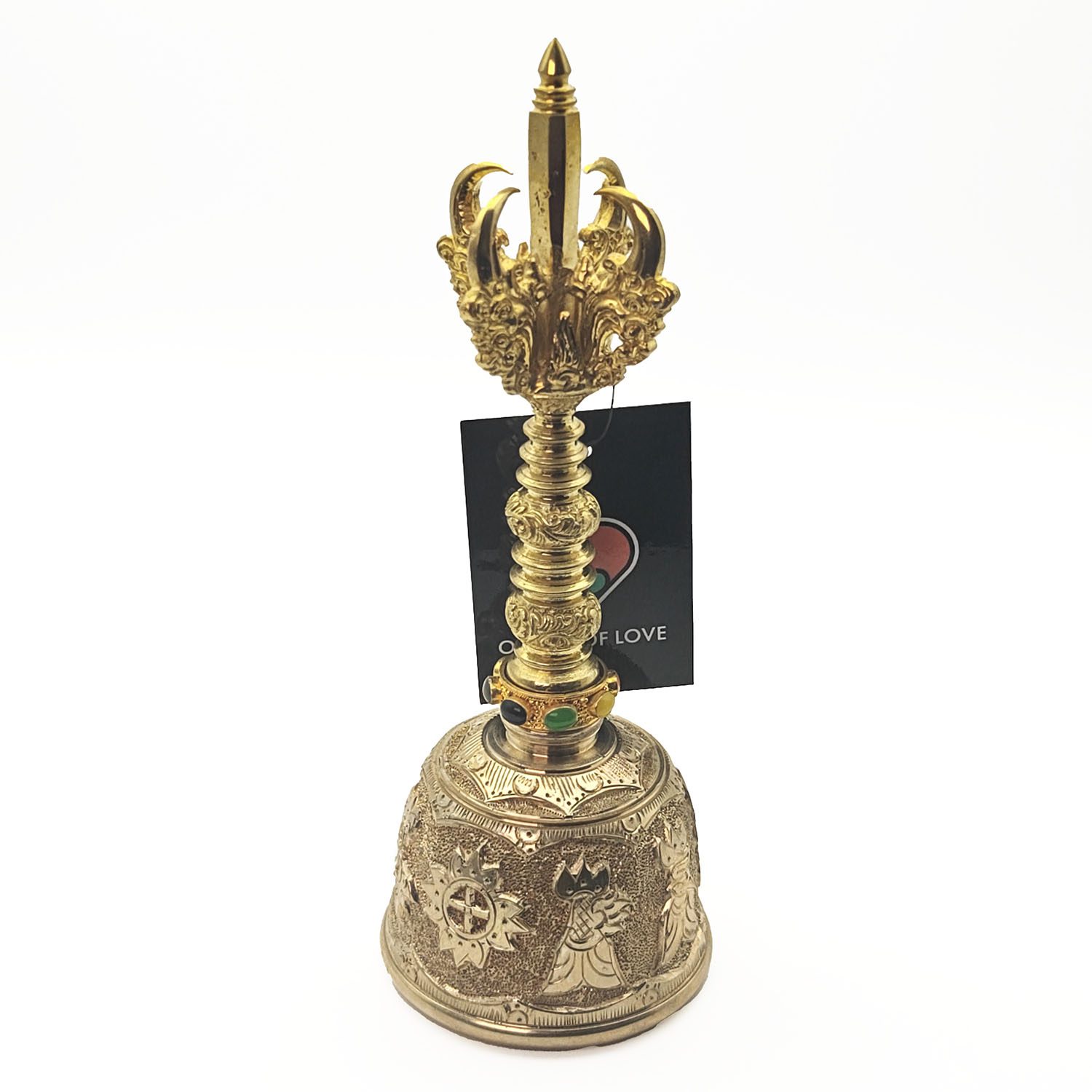 Balinese Priest Genta Bell Golden Deep Carved - F7 (8 cm, 1 kg)