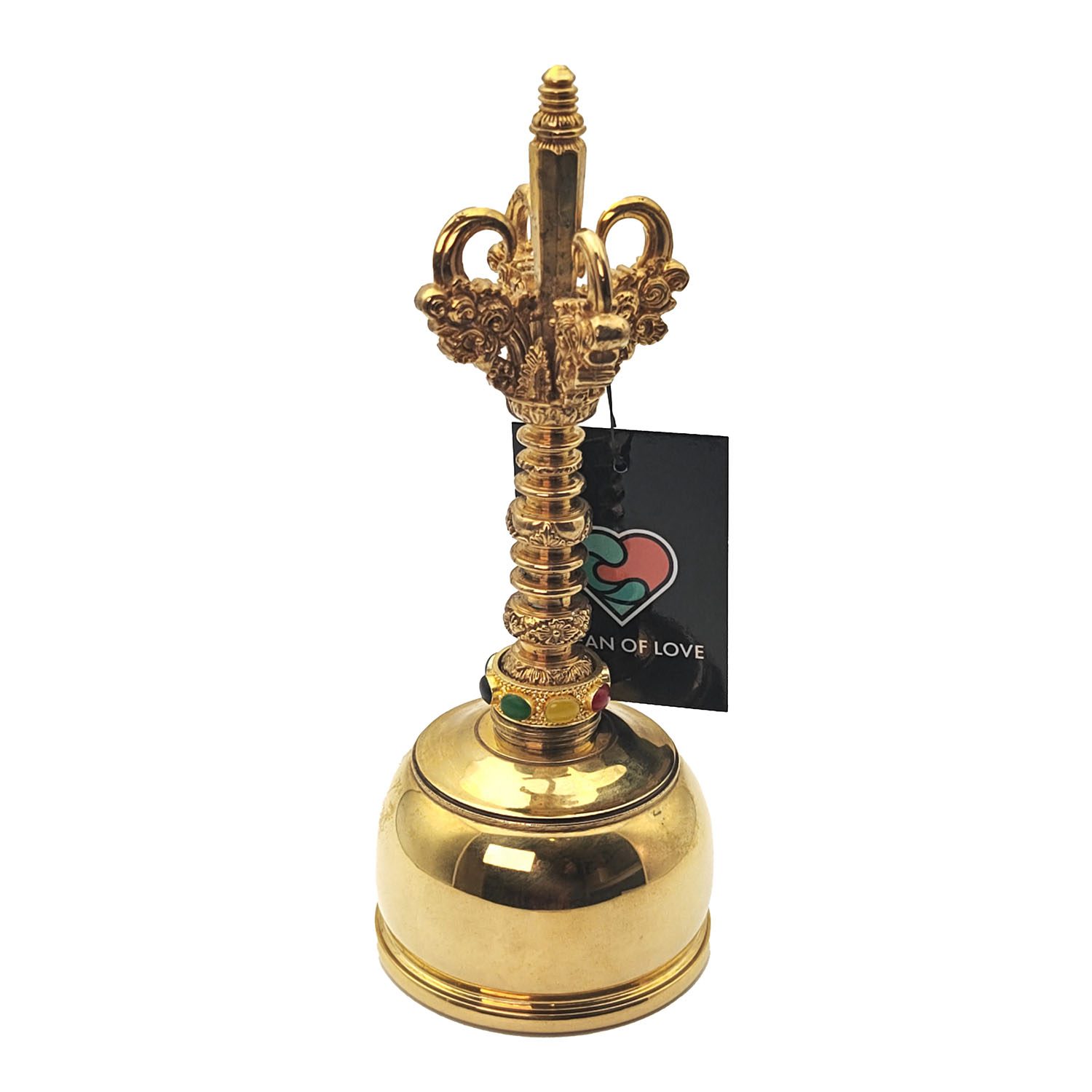 Balinese Priest Genta Bell Plain Gold 24k Plated - D#7 (8 cm, 1.1 kg)