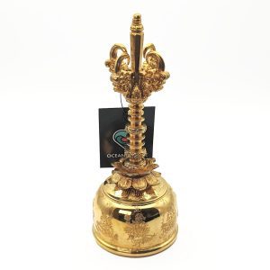 Balinese Priest Genta Bell Plain Gold 24k Plated - D#7 (8 cm, 1.1 kg)