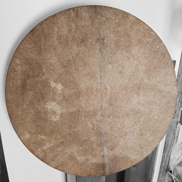 Shamanic Drum With Leather & Silver "Brown Eagle" (50 cm) - Image 2