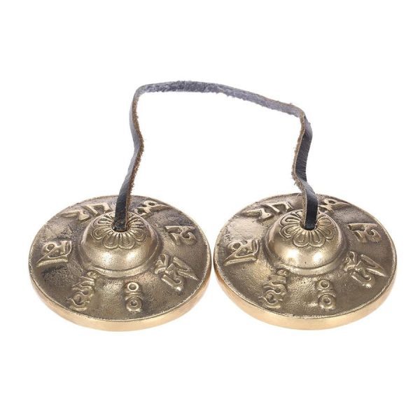 Brass Tingsha "Mantra" (6.5 cm, 200 gr)