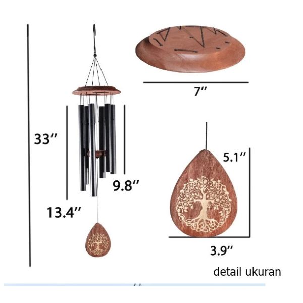 Windchime Nature's Melody Premium Black (90 cm) - Image 3