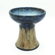 Premium Ceramic Glazed Incense Burner Medium "White-Blue" (14 cm)