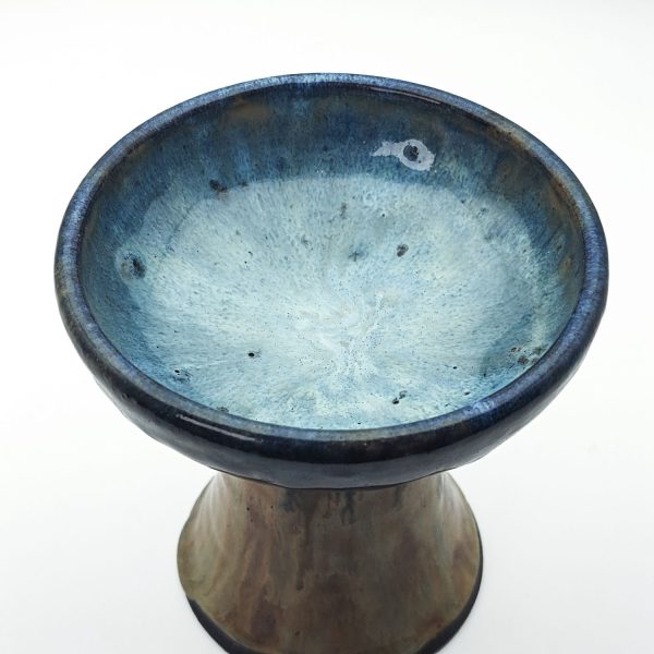 Premium Ceramic Glazed Incense Burner Medium "White-Blue" (14 cm) - Image 2