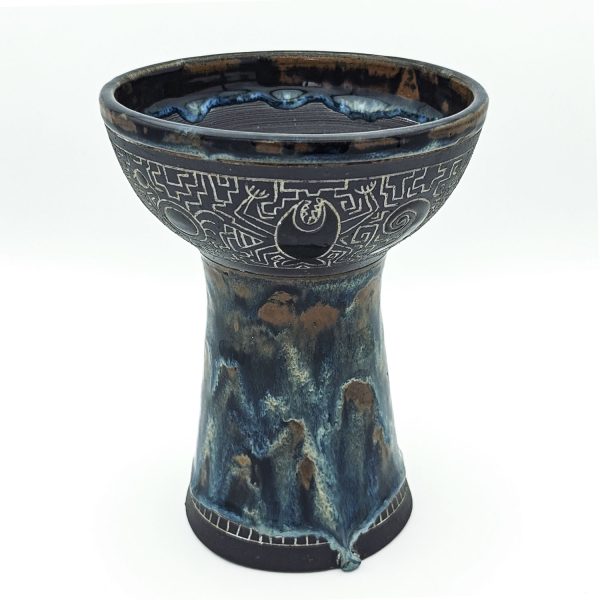 Premium Ceramic Glazed Incense Burner Large "Shipibo Animals" (18 cm) - Image 2