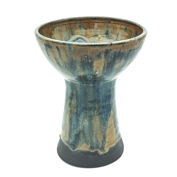 Premium Ceramic Glazed Incense Burner Large "Brown-Blue Tears" (18 cm) - Image 2