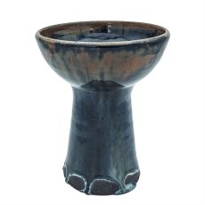 Premium Ceramic Glazed Incense Burner Large "Brown-Blue Tears" (18 cm)