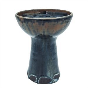 Premium Ceramic Glazed Incense Burner Large "Brown-Blue Tears" (18 cm)