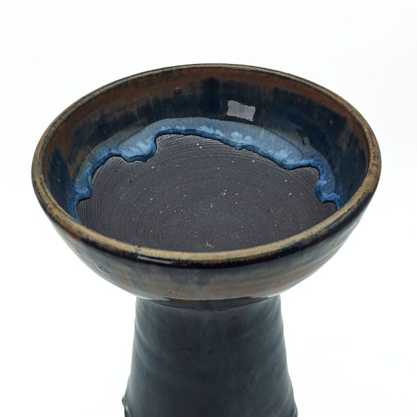 Premium Ceramic Glazed Incense Burner Large "Brown-Blue Tears" (18 cm) - Image 2