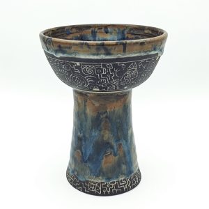 Premium Ceramic Glazed Incense Burner Large "Shipibo Pattern" (18 cm)