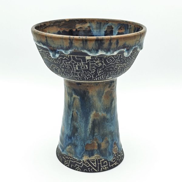 Premium Ceramic Glazed Incense Burner Large "Shipibo Pattern" (18 cm) — изображение 2