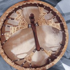 Shamanic Drum With Leather & Silver "Brown Dragon" (50 cm)