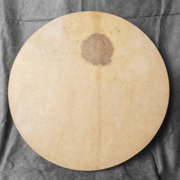 Shamanic Drum With Leather & Silver "Burgundy Eye" (50 cm) - Image 2