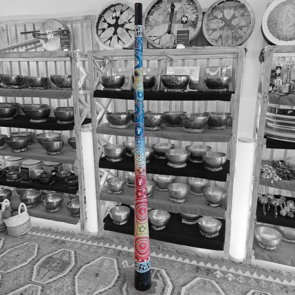 Wooden Travel Didgeridoo "Australian Sun" (D2, 185 cm, 2.7 kg, Mahogany)